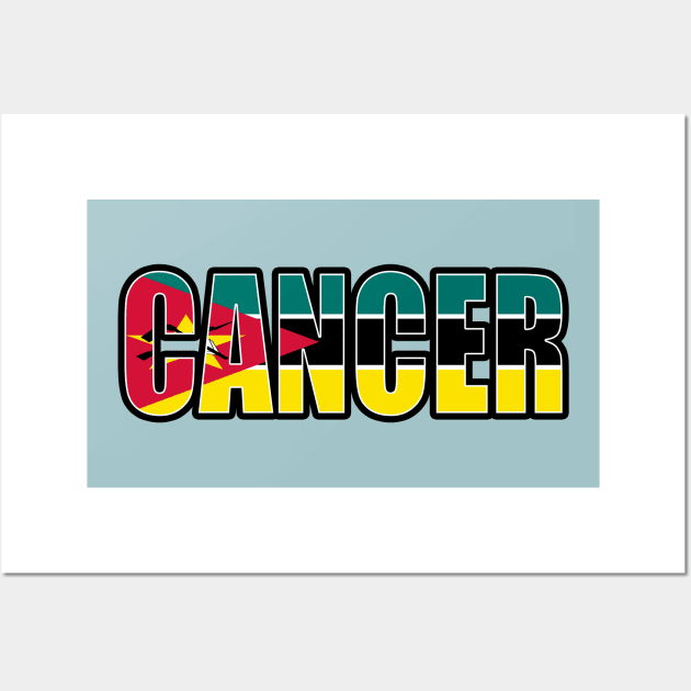 Cancer Mozambican Horoscope Heritage DNA Flag Wall Art by Just Rep It!!